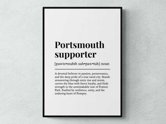 Portsmouth Supporter Funny Definition Sport Football Gift Wall Art Print - image 1