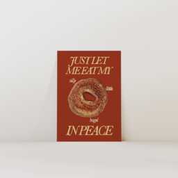 Bagel in Peace Kitchen Print Food Art - Unframed - thumbnail 1