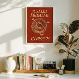 Bagel in Peace Kitchen Print Food Art - Unframed - thumbnail 3