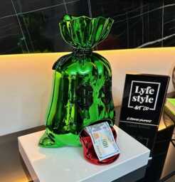 Chrome Green Money Bag Sculpture Alec Monopoly Inspired Pop Art - thumbnail 1