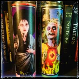 Beetlejuice & Lydia ~Prayer Candle~Goth~