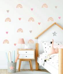Rainbow Wall Decal, Nursery Watercolor Rainbow Stickers, Wall Decal For Kids, Decor - thumbnail 1