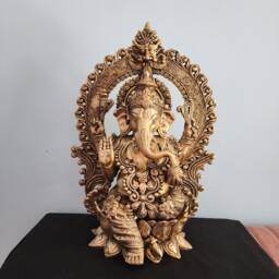 Brass Ganesha Statue 16-Inch Lord Ganesh, God Of Luck & Wisdom - thumbnail 2