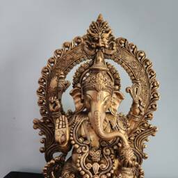 Brass Ganesha Statue 16-Inch Lord Ganesh, God Of Luck & Wisdom - thumbnail 3