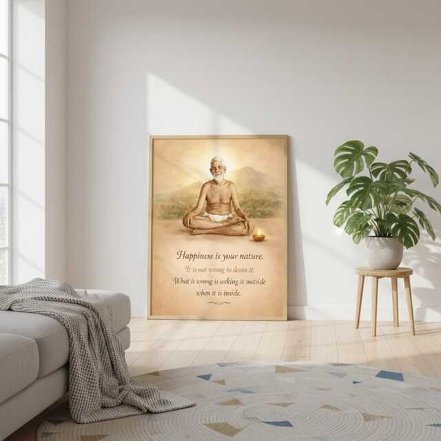 Customisable Quote Ramana Maharshi Unframed Poster - Spiritual Home Wall Decor Art Gift - image 1