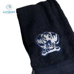 Dachshund Dog Towel - Personalised Face Cloth/Hand Bath Embroidered - thumbnail 2
