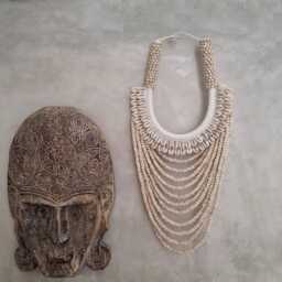 Handcrafted Shell Wall Hanging - Boho Tribal Necklace Decor - thumbnail 4