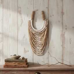 Handcrafted Shell Wall Hanging - Boho Tribal Necklace Decor - thumbnail 2
