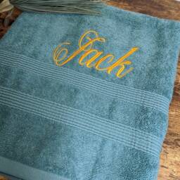 Personalised Embroidered Bath Towel Soft Cotton, Custom Name - thumbnail 4