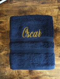 Personalised Embroidered Bath Towel Soft Cotton, Custom Name - thumbnail 1