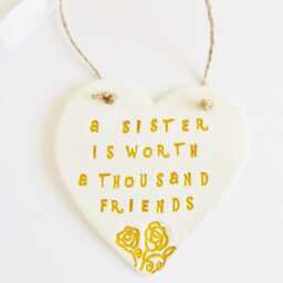 Sisters Sentiment Quote Heart Ornament Thoughtful Siblings Phrase Plaque Meaningful Special Gift - thumbnail 3