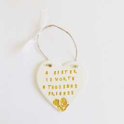 Sisters Sentiment Quote Heart Ornament Thoughtful Siblings Phrase Plaque Meaningful Special Gift - thumbnail 2