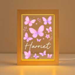 Personalised Led Butterfly Light Frame, Night Light, Girls Bedroom Lamp, Birthday Gift For Girl - thumbnail 2