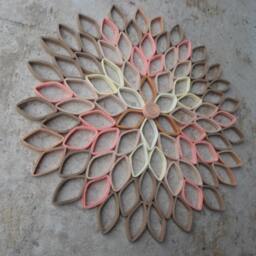 Coral Dahlia Wall Art Modern 3D Paper Flower Decor - thumbnail 3