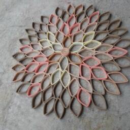 Coral Dahlia Wall Art Modern 3D Paper Flower Decor - thumbnail 2