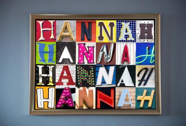 Custom Posters Featuring Any Name in Photos Of Alphabet Sign Letters Typography Print Teen Room Decor Dorm Accessories, Kids Poster