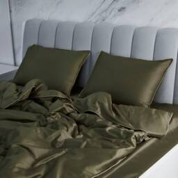 Green Sateen Duvet Cover 100% Cotton, 300Tc, All Sizes - thumbnail 3