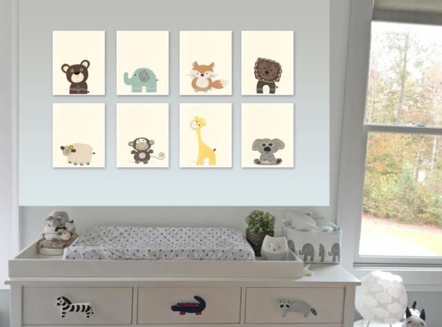 Safari Animals Nursery Prints Baby Room Decor Set - image 1