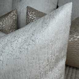 White Cushion Cover - Blake Designer Fabric, Rectangle 12 X 20 , Double Sided, Handmade in UK - thumbnail 2