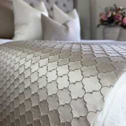 Elegant Taupe Megan Bed Runner Luxury Throw Scarf For Double, King Super Bedding, Modern Living - thumbnail 4