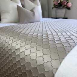Elegant Taupe Megan Bed Runner Luxury Throw Scarf For Double, King Super Bedding, Modern Living - thumbnail 1