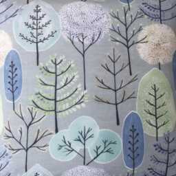 Voyage Lyall Trees Pillow Cover Cornflower Blue Floral Linen Cushion - thumbnail 2