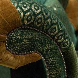 3 Seater Green Velvet Fabric Patchwork Chesterfield Sofa, British Handmade - thumbnail 3
