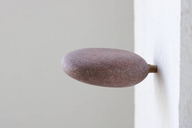 Floating Stone Shelf - Small Pink Rustic Shelves Display Altar Japandi Wall Decor - image 1