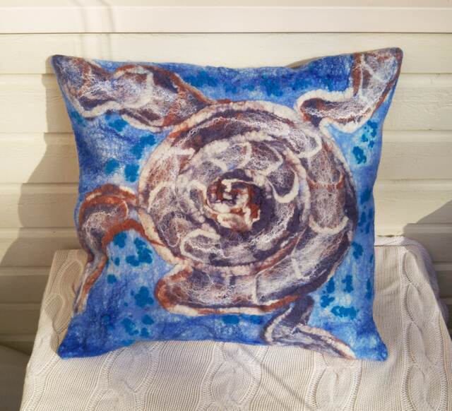 Wool Felted Decorative Pillow Cover - image 1