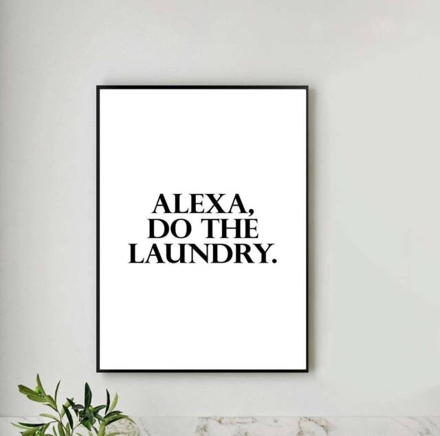Alexa Laundry Funny Home Wall Art Print, Decor Fun Poster A5, A4, A3, A2, Housewarming Gift, Pour Me Wine, Kitchen Utility - image 1