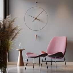 Large Silver Pendulum Wall Clock, Modern Dark Interior Decor, Minimalist Silent Design - thumbnail 3