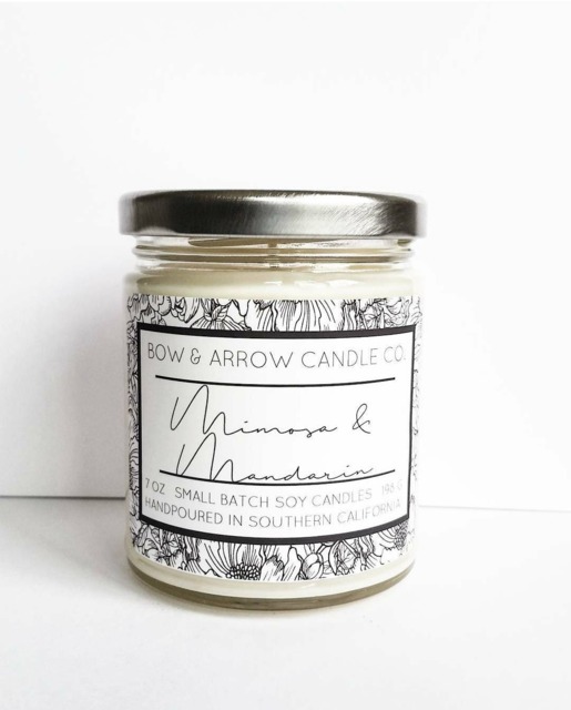 Mimosa & Mandarin Natural Soy Candle 7 Oz - Eco-Friendly Spring Gift Idea Scented - image 1