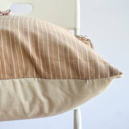 Handwoven Hemp Pillow Cover Vintage Karen Tribal Design - 26x26 - thumbnail 4