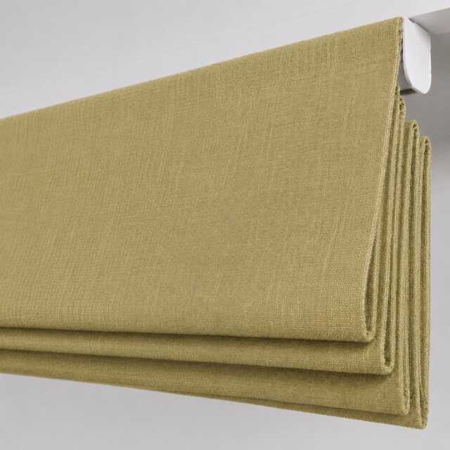Olive Moss Green Linen Look Roman Blind - Made To Measure Up 300cm Wide - image 1