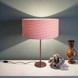 Table Lamp Nina Soft Purple Checkered - thumbnail 1