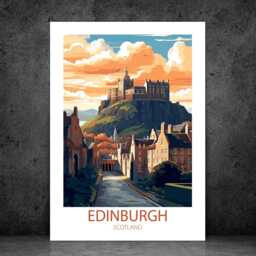 Edinburgh - Abstract Art Scotland Castle Wall Print Gift Idea Bespoke Poster A5 A4 A3 Framed Or Unframed - thumbnail 3
