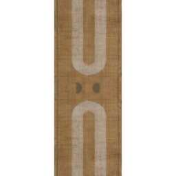Handmade Cotton Dhurrie Rug 2x9, Brown Beige Boho Hallway Runner - thumbnail 2