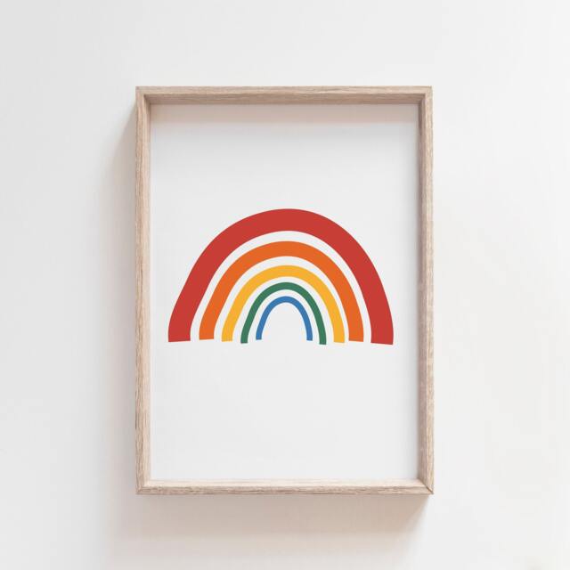 Rainbow Print, Boys Nursery Girls Weather Prints, Playroom Wall Art, Colourful Art - image 1