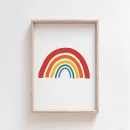 Rainbow Print, Boys Nursery Girls Weather Prints, Playroom Wall Art, Colourful Art - thumbnail 1