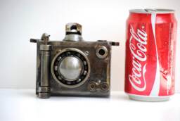 Camera Scrap Metal Sculpture, Handmade Recycled Steel Art, Unique Valentine Gift For Him