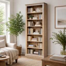 Tall Traditional Wooden 7Ft X 3Ft Bookcase, Handcrafted Adjustable Display Shelving Unit, Bookshelves - thumbnail 2