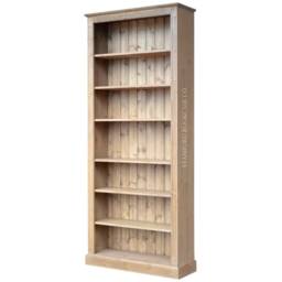 Tall Traditional Wooden 7Ft X 3Ft Bookcase, Handcrafted Adjustable Display Shelving Unit, Bookshelves - thumbnail 3