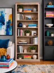 Tall Traditional Wooden 7Ft X 3Ft Bookcase, Handcrafted Adjustable Display Shelving Unit, Bookshelves