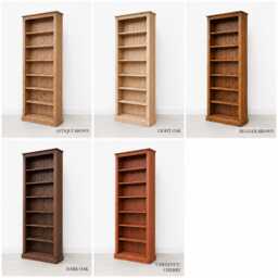 Tall Traditional Wooden 7Ft X 3Ft Bookcase, Handcrafted Adjustable Display Shelving Unit, Bookshelves - thumbnail 4
