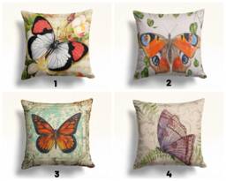 Butterfly Cushion Cover, Cute Animal Pillow Case, Living Room Decoration, Kitchen Textiles, Farmhouse Decor, Housewarming Gift, Gift For Her - thumbnail 1