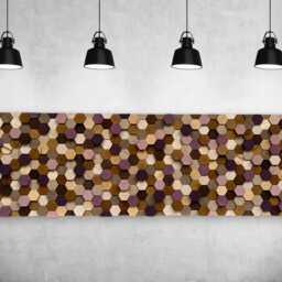 Handmade Honeycomb Wood Wall Art - Hexagon Mosaic Decor - thumbnail 3