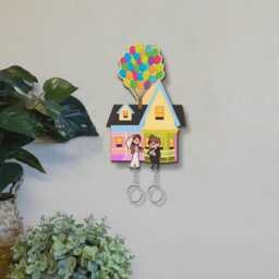 Personalized Carl & Ellie Wedding Keychain, Up Couple Keychain, Up House Key Holder, Balloon House, Perfect Home Decor, Anniversary Gift - thumbnail 3