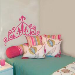 Princess Tiara Headboard Vinyl Wall Decal - Girl's Nursery Decor - thumbnail 2