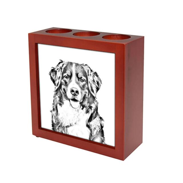 Bernese Mountain Dog - Wooden Stand For Candles/Pens With The Image Of A Dog New Collection - image 1
