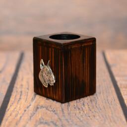 Bull Terrier - Wooden Candlestick With Dog, Souvenir, Decoration, Limited Edition, Collection - thumbnail 2